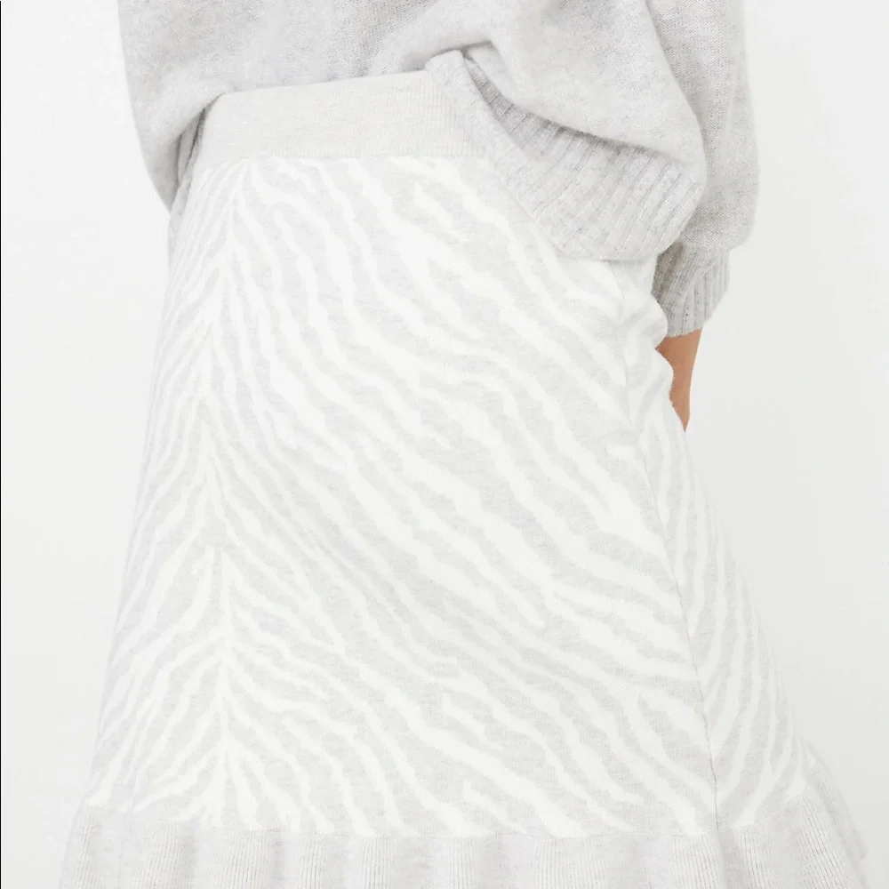 ANTHROPOLOGIE DOLAN LEFT‎ COAST ZEBRA RUFFLED KNIT SKIRT